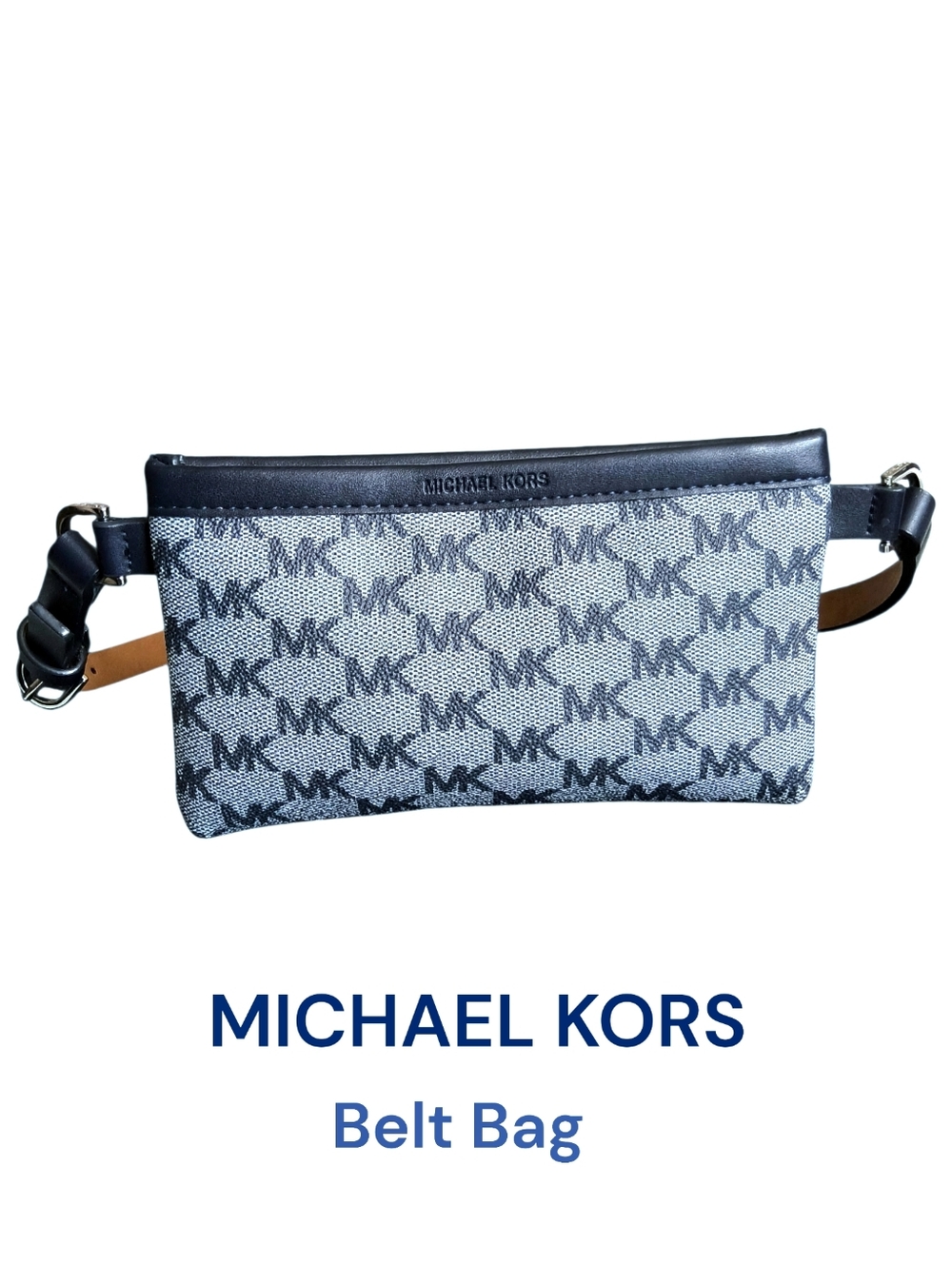 Michael Kors Blue Two Tone  Monogram Belt Bag Sling Athleisure